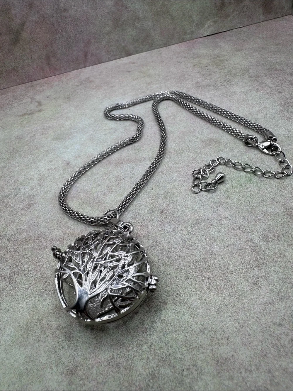 Silver Tree of Life Locket Necklace - Women Jewelry - Picture 9 of 13